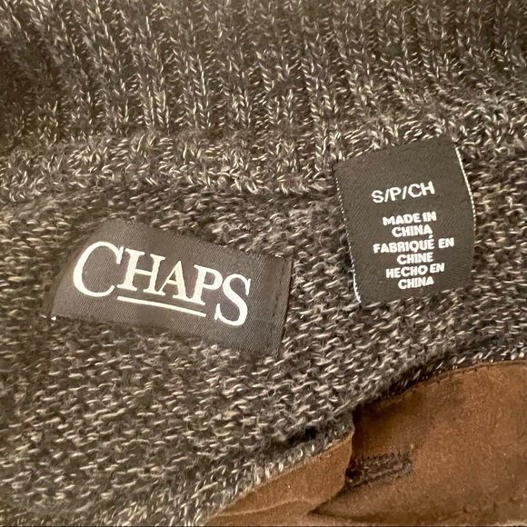 Chaps Black Grey Sweater B8/39 - Picture 5 of 9